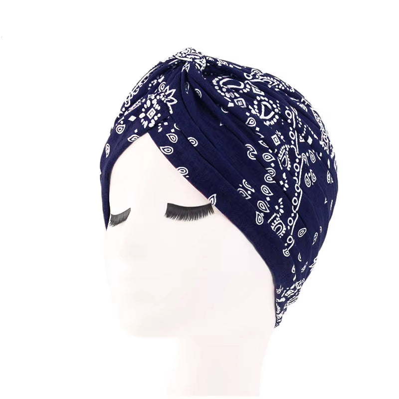 New Women Soft Floral Print Cotton Women Turban Hats Fashion Banadans Cancer Headwrap Chemo Cap Head Wrap Hair Accessories