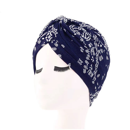 New Women Soft Floral Print Cotton Women Turban Hats Fashion Banadans Cancer Headwrap Chemo Cap Head Wrap Hair Accessories