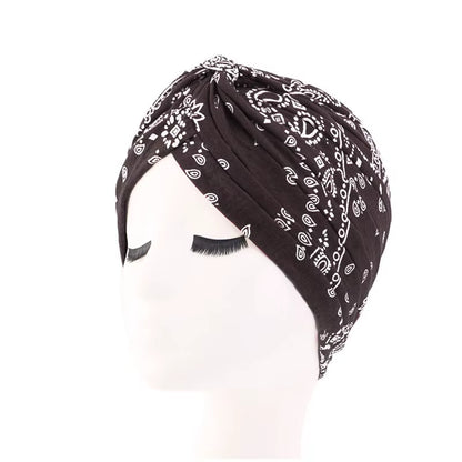New Women Soft Floral Print Cotton Women Turban Hats Fashion Banadans Cancer Headwrap Chemo Cap Head Wrap Hair Accessories